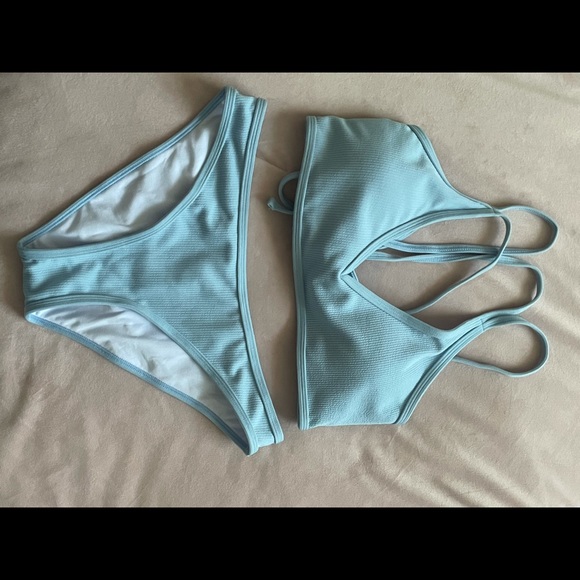 🛑SOLD🛑Women's Criss Cross Back Bikini Ribbed Swimsuit - Picture 9 of 9